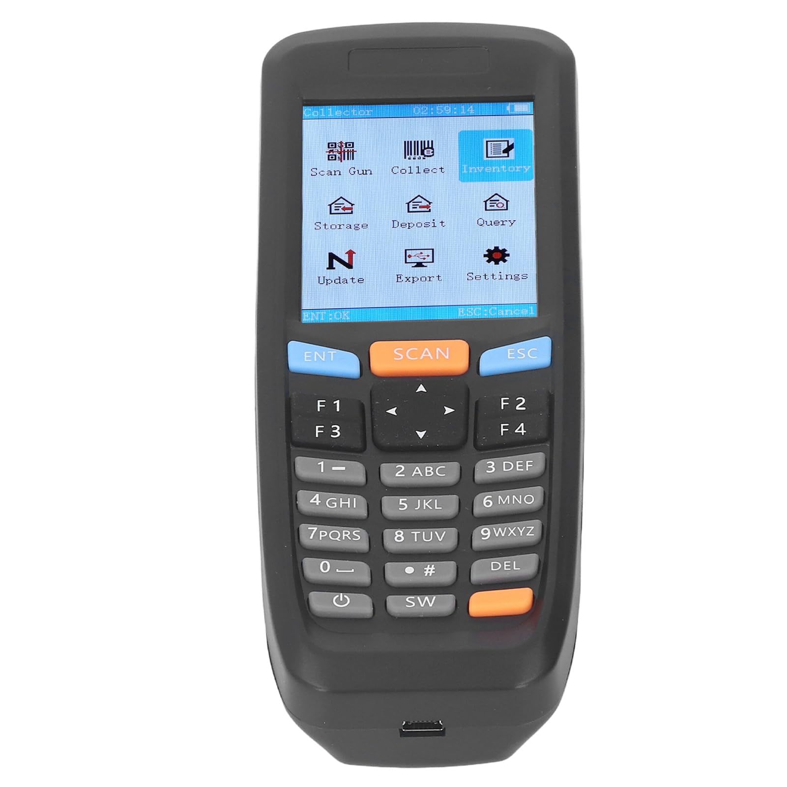 Escáner de Código de Barras Inalámbrico, Pantalla LCD de 2,8 Pulgadas, Espacio de Datos de 16 MB, Lector de Código de Barras Multifuncional, Carcasa de ABS para Entrega Urgente