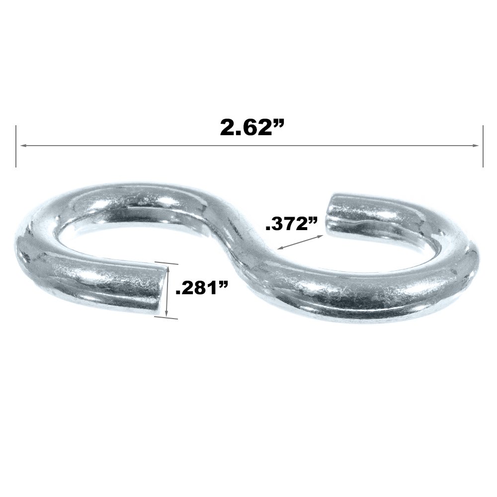 GOLBERG - Ganchos en forma de S (tamaños disponibles: 1/8, 1/4, 9/32, 5/16, 3/8")