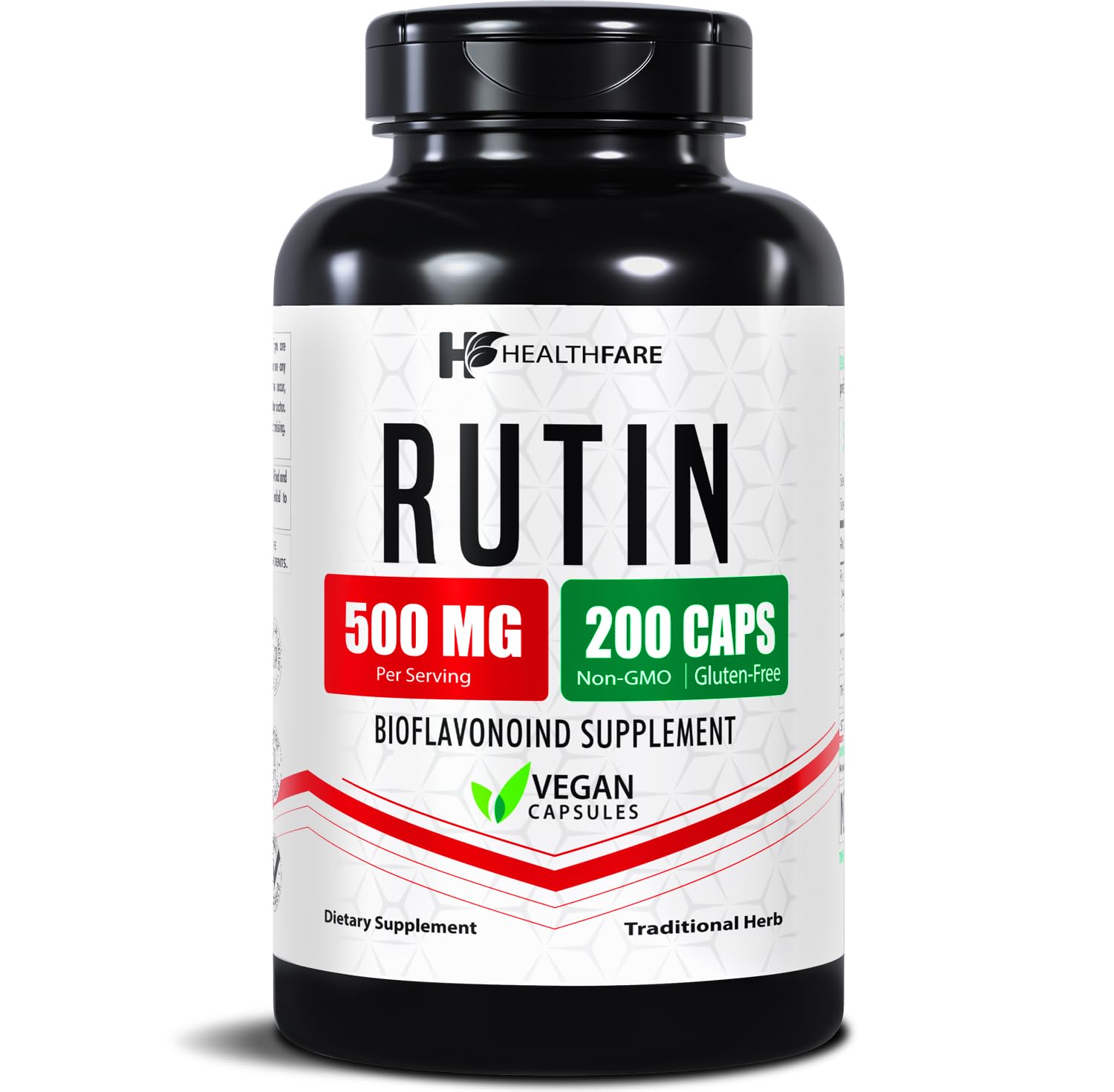 Rutin Supplement 500mg | 200 Vegan Capsules | Natural Bioflavonoid Formula | Extra Strength Antioxidant Support | Non-GMO, Gluten-Free | Made in USA