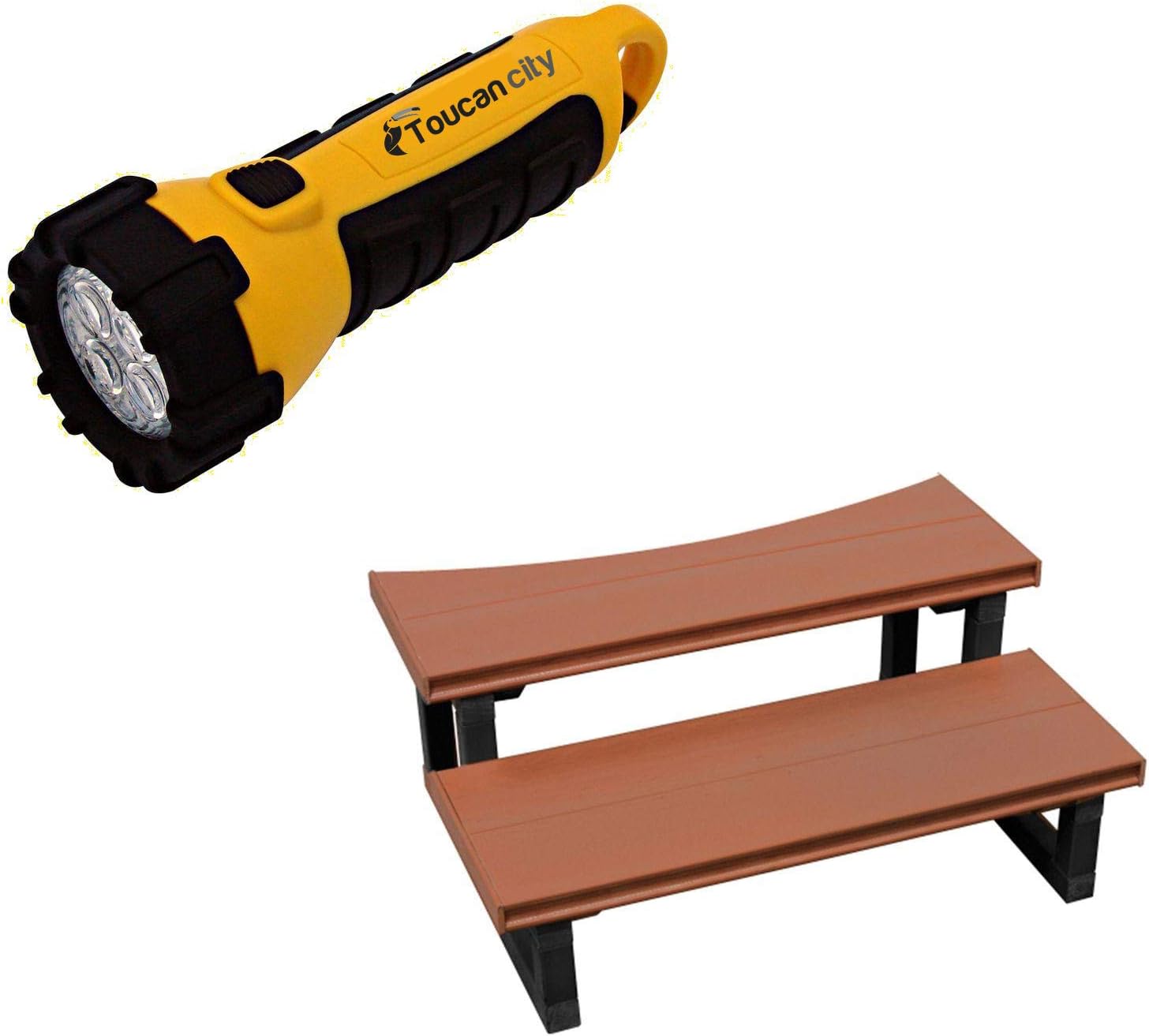 30" 2 Tier Round Spa Steps Finish: Mahogany