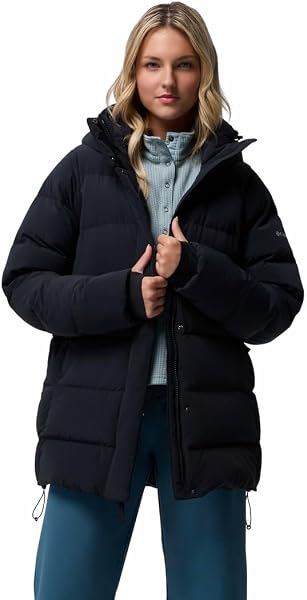 Amaze Puff Mid Kapüşonlu Kadın Kaz Tüyü Mont