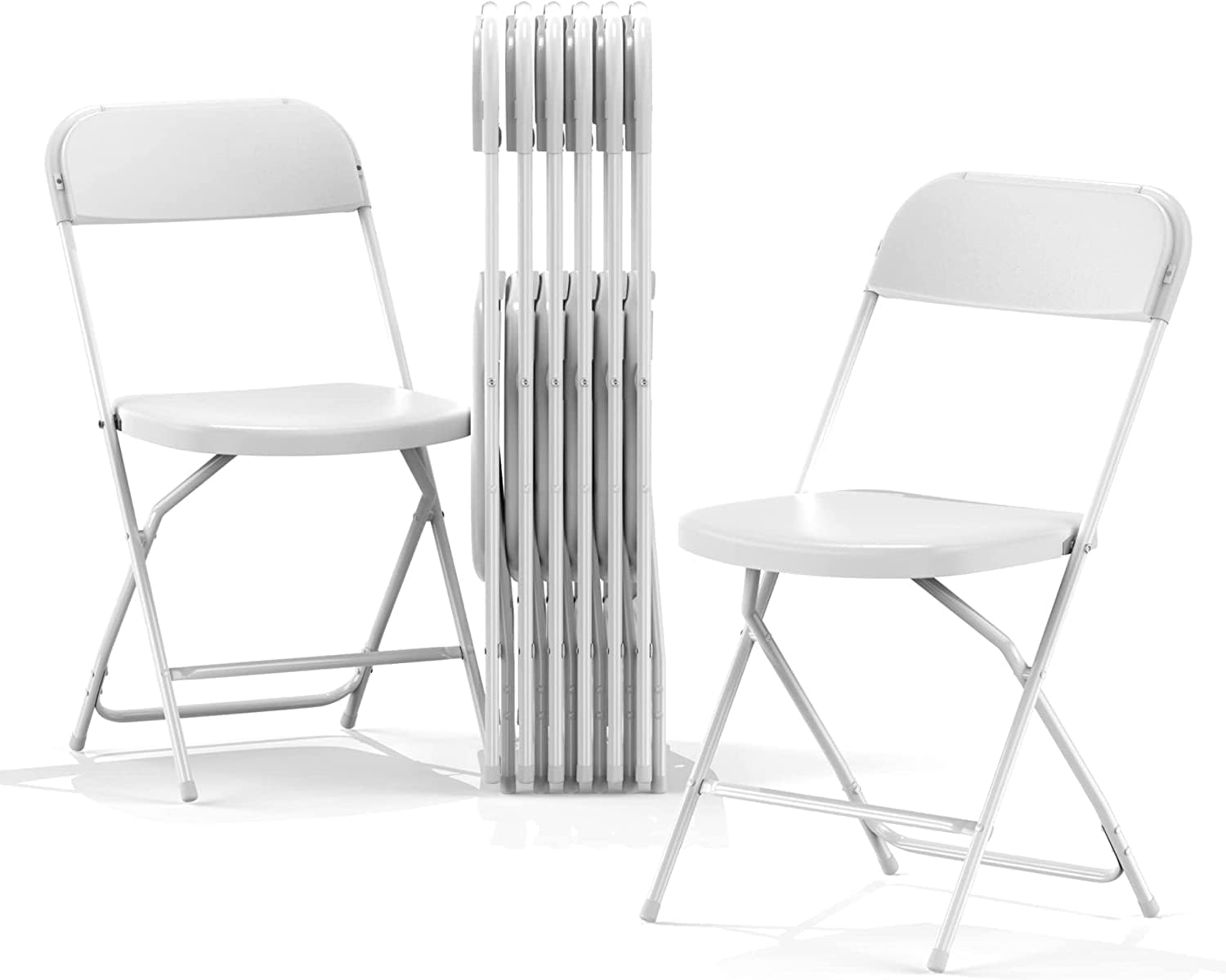 Blue River Folding Chairs Wedding Party Event Chair Commercial White （Pack of 6pcs) (10380)