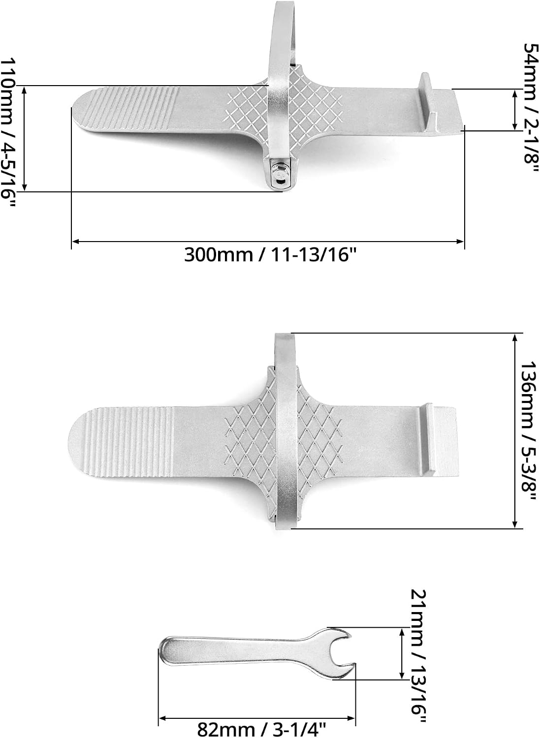 QWORK Foot Panel Lifter, Aluminum Alloy Door Lifter Tool, for Drywall Install, Hinge Installation, Plywood Lifting Tool for Glass, Ceramic Tile, Silver