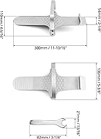 Vista 6 de QWORK Levantador de panel de pie, paquete de 2 herramientas de elevación de puerta de aleación de aluminio, para instalación de paneles de yeso