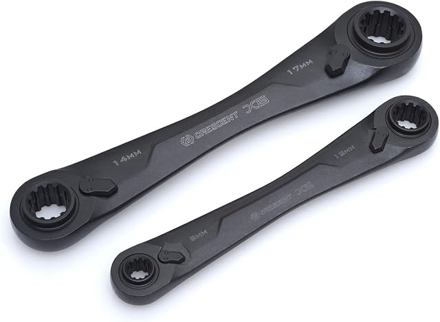 Crescent CX6DBM2 2 Piece X6 4-in-1 Double Box Ratcheting Wrench Set Metric, 8-19mm