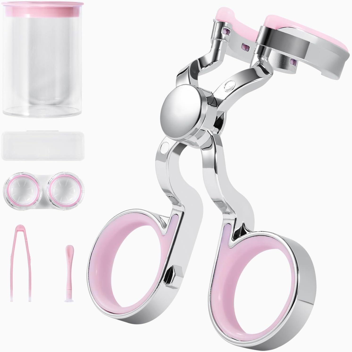 MUQING Colored Contact Lens Aids, Lens Insertion & Remover Tool for New User & Girls with Long Nails, Contact lens Accessories Kits, Easy Carry and Use (Pink)