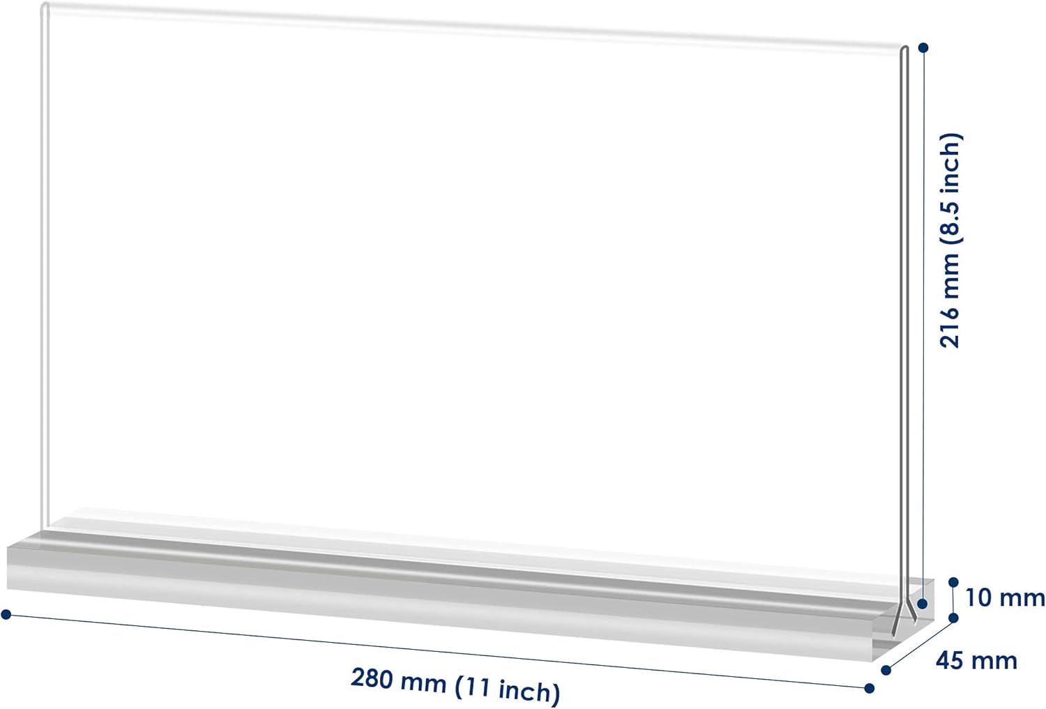 Exclusive Acrylic Sign Holder 11x8.5 Inch 3 Pack Horizontal T Shape Double-Sided Desktop Display Holder. (Optional 8.5x11 8.5x5.5 5x7 Horizontal and Vertical) One-Day Sale: Up to 40% Off Acrylic Sign Holder 11x8.5 Inch 3 Pack Horizontal T Shape Double-Sided Desktop Display Holder. (Optional 8.5x11 8.5x5.5 5x7 Horizontal and Vertical)