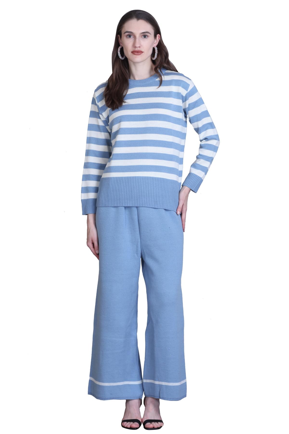 montrex Women's Wool Blend Winter Wear Striped Coord Set for Casual Travel Wear-picture-48