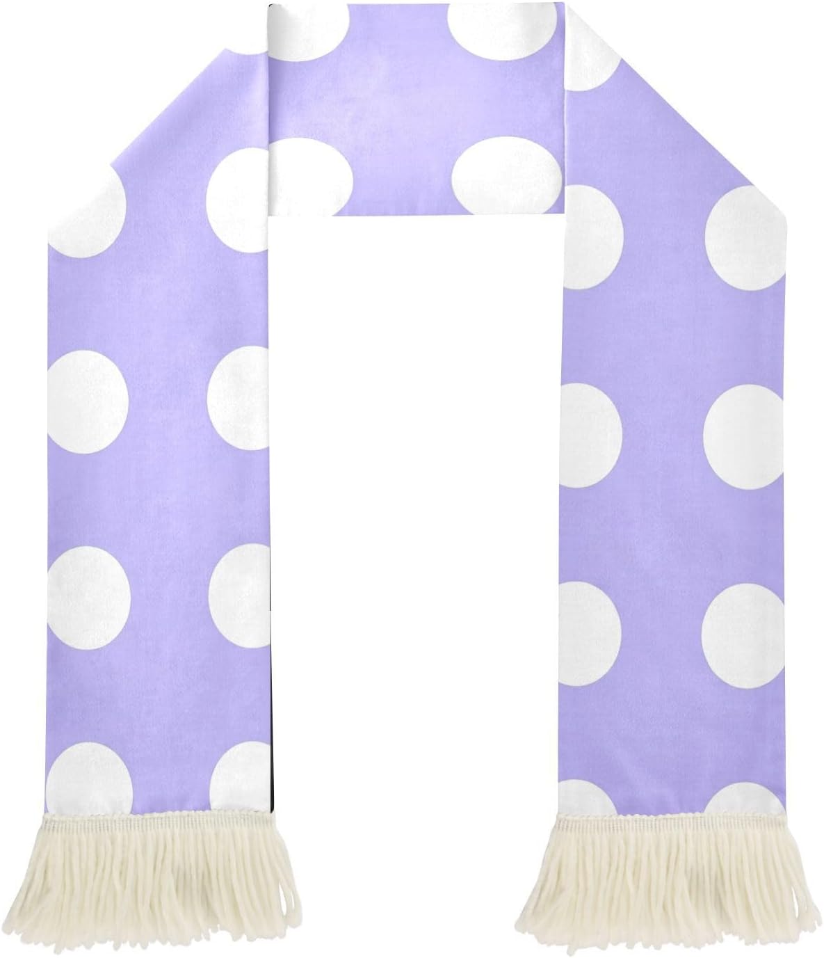 CHIFIGNO White Polka Dots Sports Fan Scarf Towel, Soft Soccer Scarf for Game Day, Quick Dry Polyester, Double Sided Print