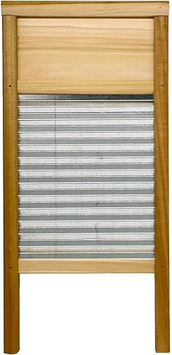 Miniatura 2 de Lehman's Lavabo manual de acero galvanizado, Rub-A-Dub, ondulado, V Crimp, para función, decoración o música, pequeño 18 x 8.5 pulgadas