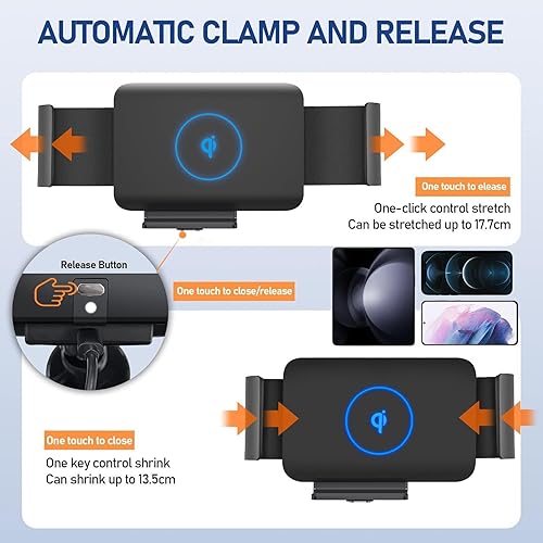 Miniatura 4 de Cargador de coche inalámbrico Qi de 15 W compatible con Samsung Galaxy Z Fold3 Z Fold2 Fold S21 Ultra Xiaomi Mix Fold iPhone 13 Pro Max 12 Pro 4.3