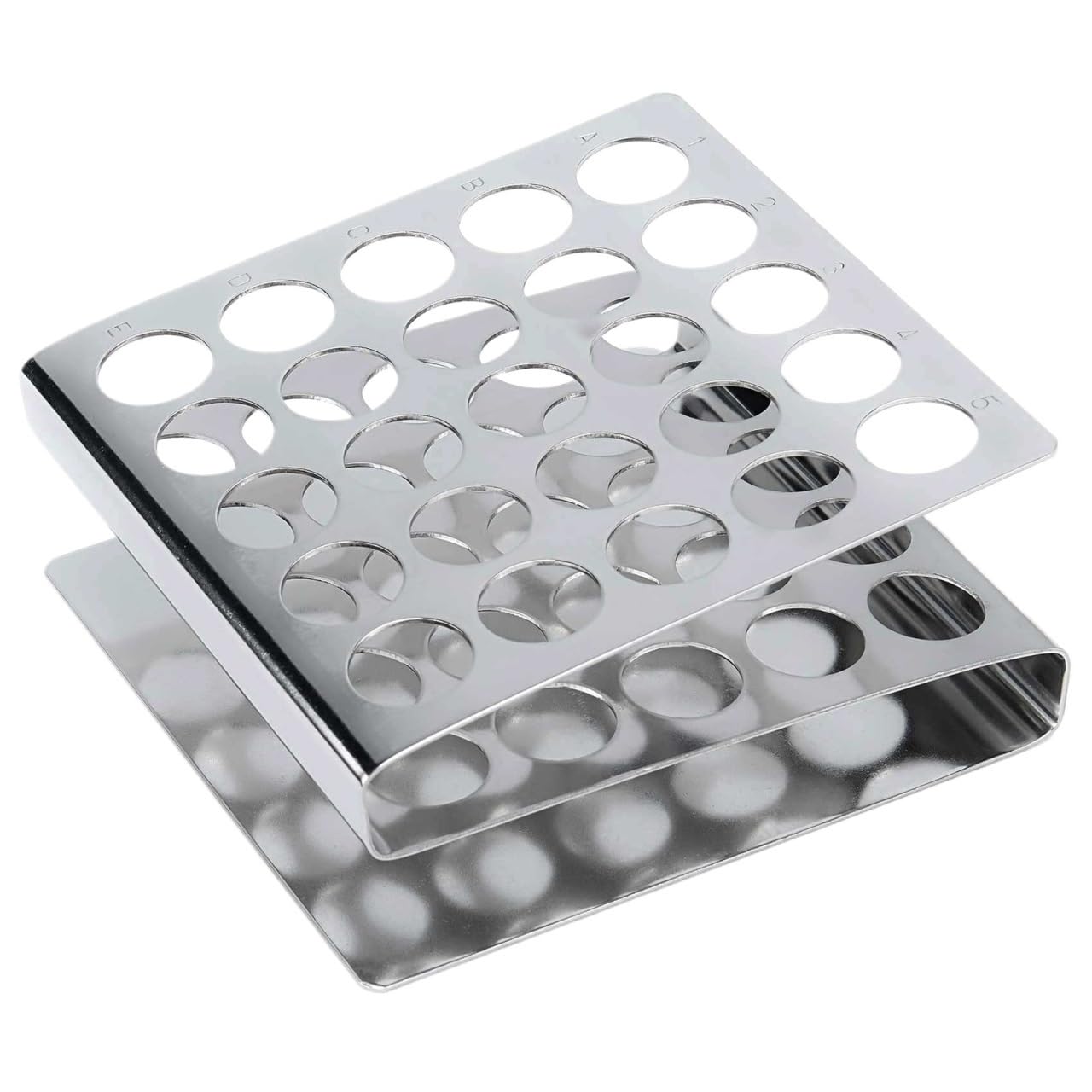 Clear Test Tube Rack for Laboratory, Classroom Test Tube Rack Silver Stainless Z Science 25 Holes 16/17mm 4.5x4.25x1.5in