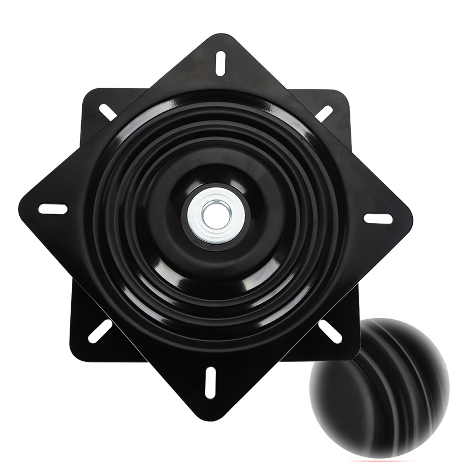 Base girevole con piastra orientabile, Cuscinetto for giradischi in acciaio laminato a freddo Lazy Susan con rotazione a 360 gradi, nero silenzioso, 6-12 pollici(6inches)