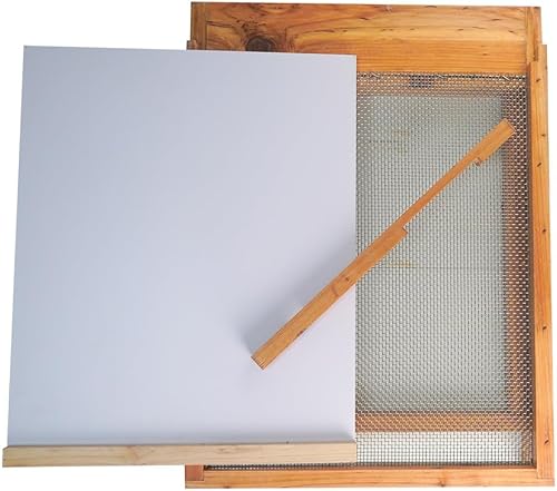 Miniatura 6 de Tablero inferior de colmena de 8 marcos, base de colmena de abeja Langstroth con reductor de entrada, sumergida en cera de abeja 100% (8 marcos)