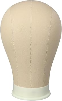 Mannequin Head for Wigs Canvas Block Head Wig Head with Mount Hole for Wig Making,Weave Hair Braiding Stand Hat Display Stand,Hairstyle Doll Head Durable Easy to Put Pins In & Out Light Brown,21"