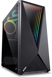 GABINETE MID-TOWER VECTOR PRETO 3 FANS RGB LATERAL EM VIDRO TEMPERADO - VCPTRGB3FV - PCYES