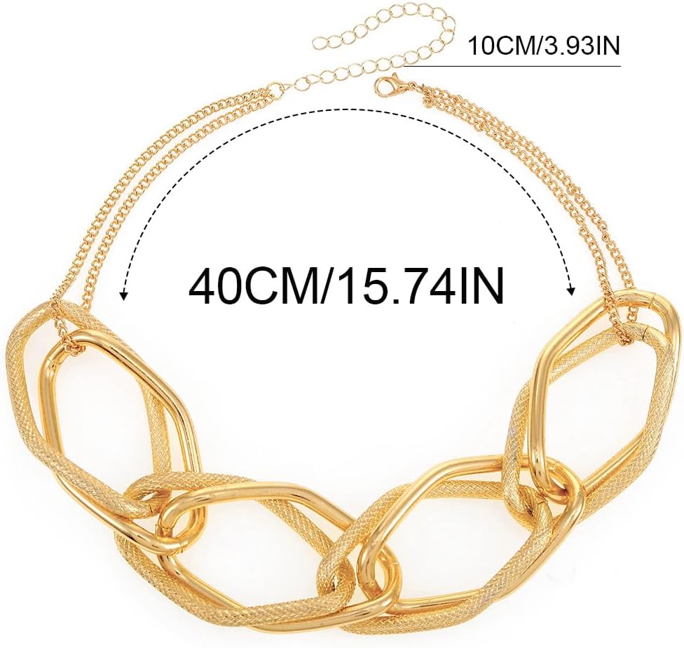 CLOACE Chunky Choker Necklace Gold Thick Necklaces Punk Cuban Chain Jewelry for Women - Image 6