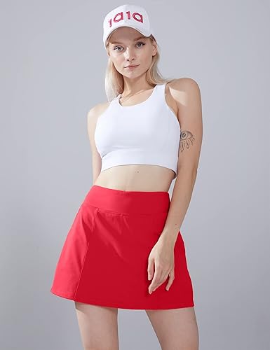 Miniatura 5 de 1a1a Falda de tenis de golf para mujer, pantalón corto de cintura alta, atlético, falda deportiva con bolsillos cortos