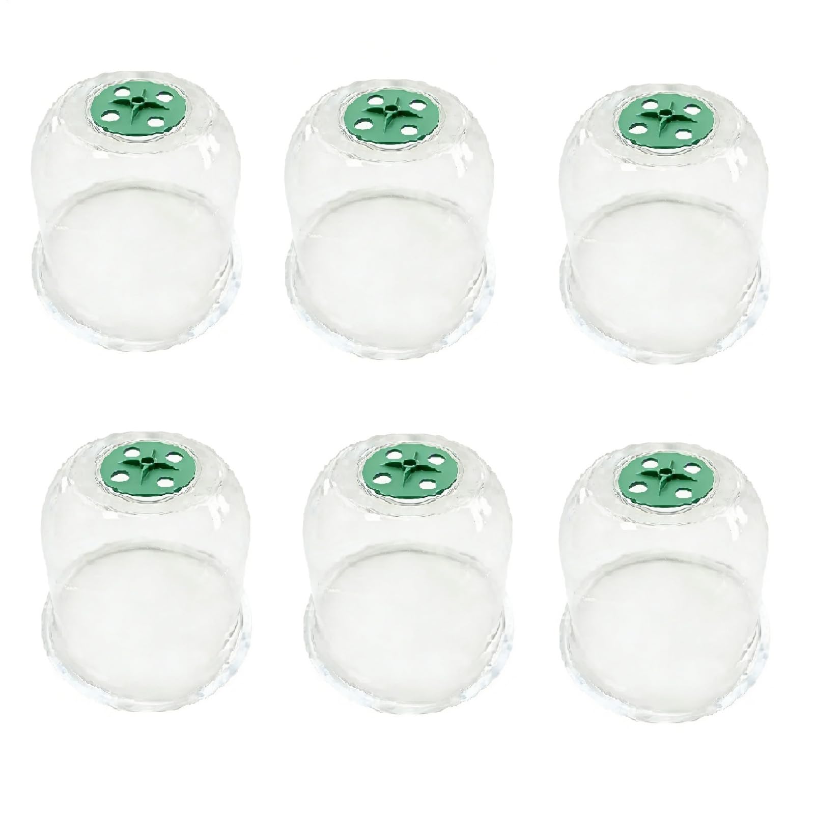 Hugsweet Garden Cloches - 6 Pack Clear Plant Dome Bell Cover - guard Freeze Protector, Clear Seed Trays, Mini Greenhouse For Germination Seedling Propagation Protecting Plants From Animals
