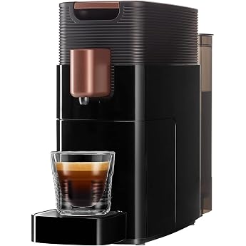 K-FEE ONE Kapselmaschine Schwarz/Kupfer f&uuml;r Kaffee, Tee &amp; Kakao | ALDI EXPRESSI Compatible | 0.8L Water Tank | Compact