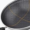 Cooking Pot, Frying Pan,Non-Stick Pan Double-Sided Honeycomb Stainless Steel Wok W Ithout Oil Smoke Frying Pan Wok Without Phosphorus