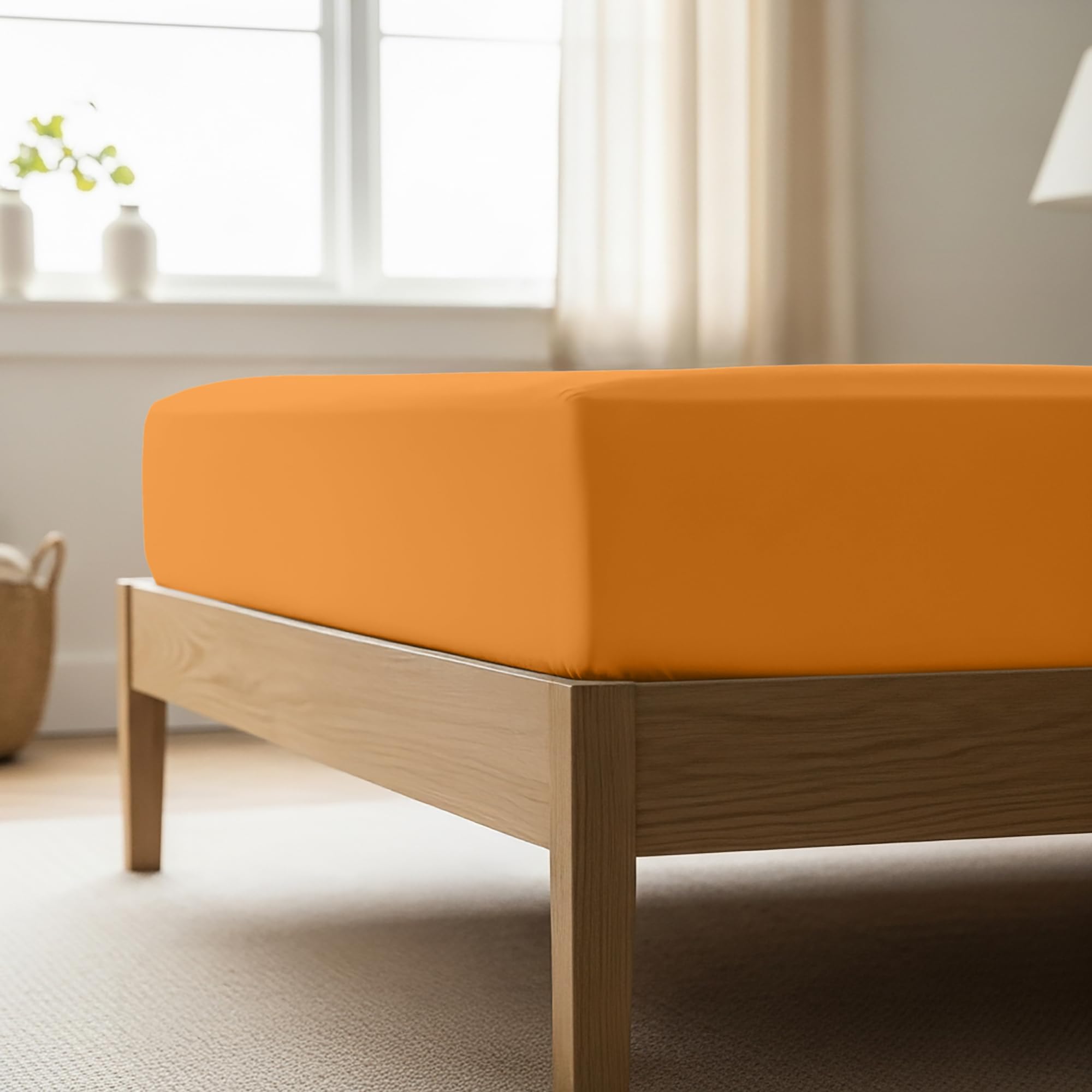 Mellanni Twin Fitted Sheet - Persimmon