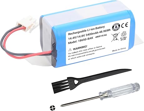 3400mAh Vacuum Cleaner Battery Replacement for ILIFE A4, A4s, A4s Pro, A6, A7, A8, A9, A10, V3x, V7, V7s, V7s Plus, W400, W400s, W450, X620, Robotic Vacuum Cleaners PX-B020 4INR19/66 INR18650-M26-4S1P