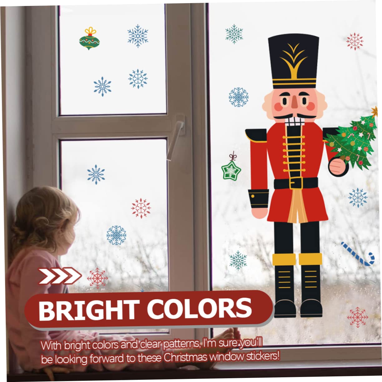 Zerodeko 5stücke Weihnachtlicher Fensteraufkleber Mit Nutcracker-design Selbstklebend Und Abnehmbar Für Dekoration Von Türen Und Wänden Für Festliche Ihrem Zuhause Oder Geschäft