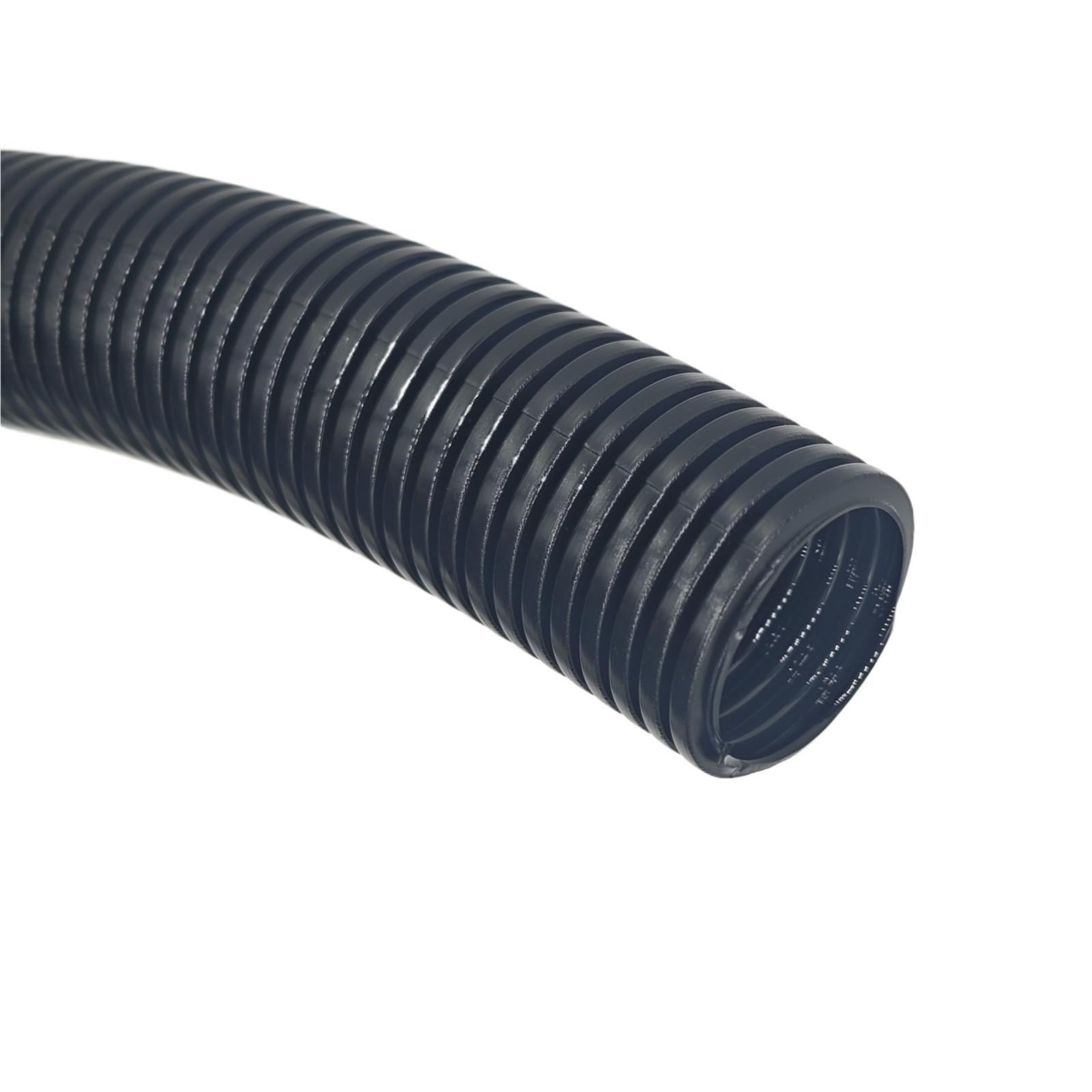 Cable de alimentación flexible. Tubo corrugado con aislamiento de polipropileno negro de 7,5 mm a 34,5 mm para enhebrar cables y mangueras (21,2 mm x 17 mm, 1 metro)