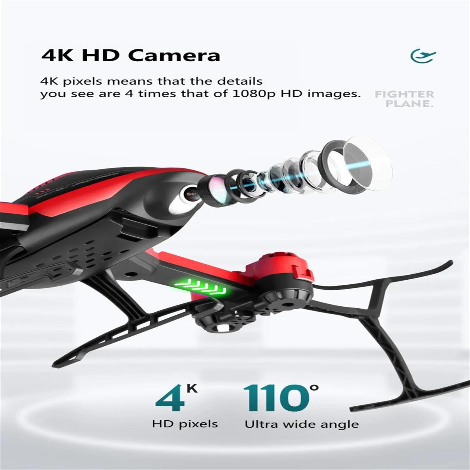 Składany dron rc v10 z kamerą dzieci 6-kanałowy helikopter zdalnie sterowany start/lądowanie jednym przyciskiem akumulatorowy quadrocopter prezent dla chłopców w wieku 7-14 lat,B,Single battery