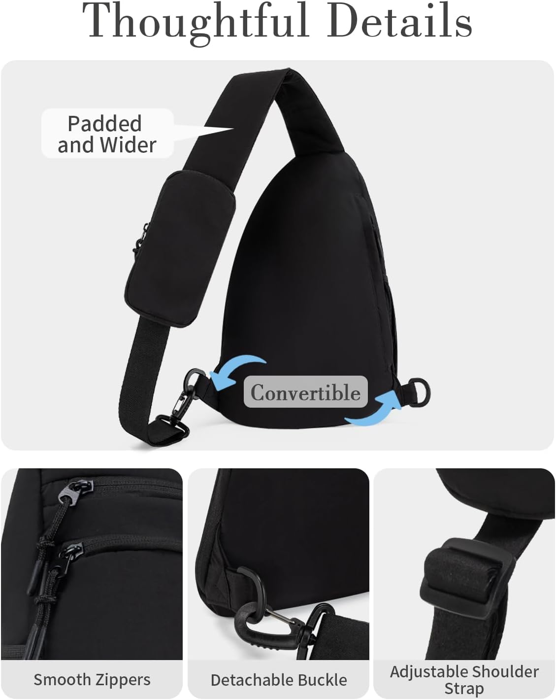 Sling Bag Nylon Crossbody Bags for Women with Anti-theft RFID Blocking Pocket Cross Body Purse Adjustable Shoulder Strap - Image 6