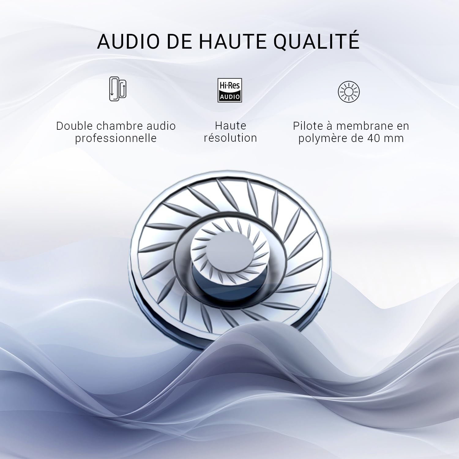 OneOdio A10 Casque Bluetooth sans Fil à Réduction de Bruit Active Hybride à Multi Mode 62 Heures Extra Bass, Casque Audio, Bluetooth & Filaire Mode,Voyage, Bureau,Connexion à 2 Appareils Bluetooth