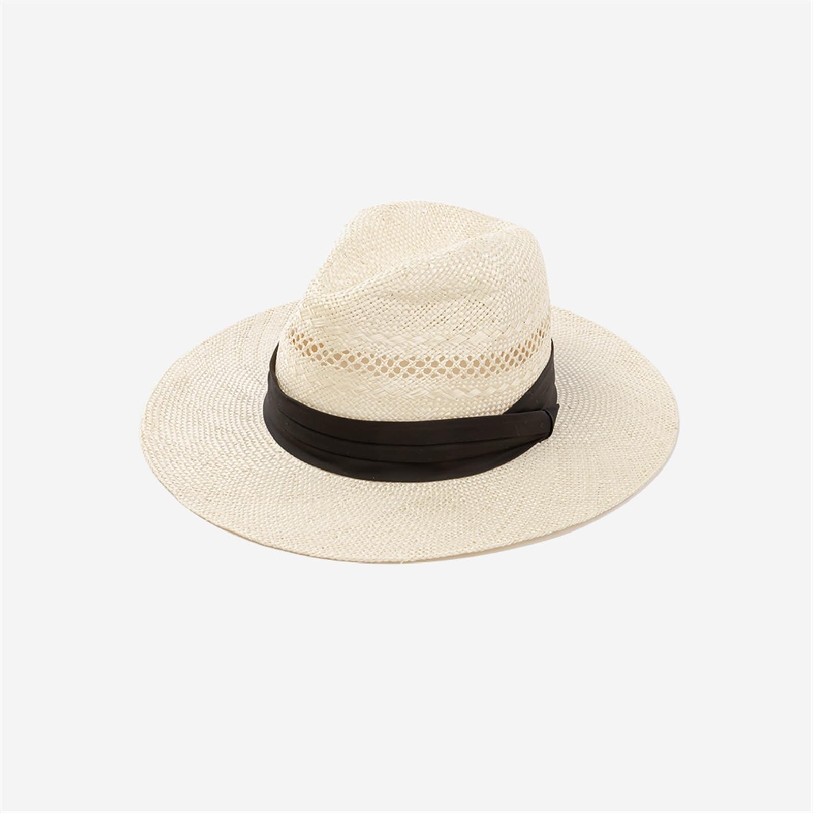 Generico Cappello da Sole Pieghevole in sisal da Donna - Tesa Larga Intrecciata a Mano per Protezione UV e Viaggi