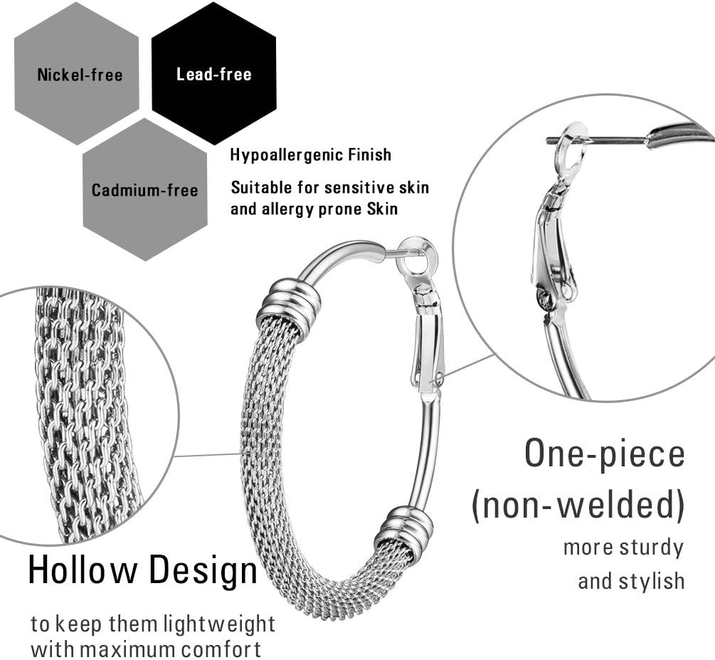 PROSTEEL 30/40/60/80/100mm Chunky Hoop Earrings For Women Gold Plated/Black Stainless Steel Hoops Earrings Statement Jewelry - Image 6