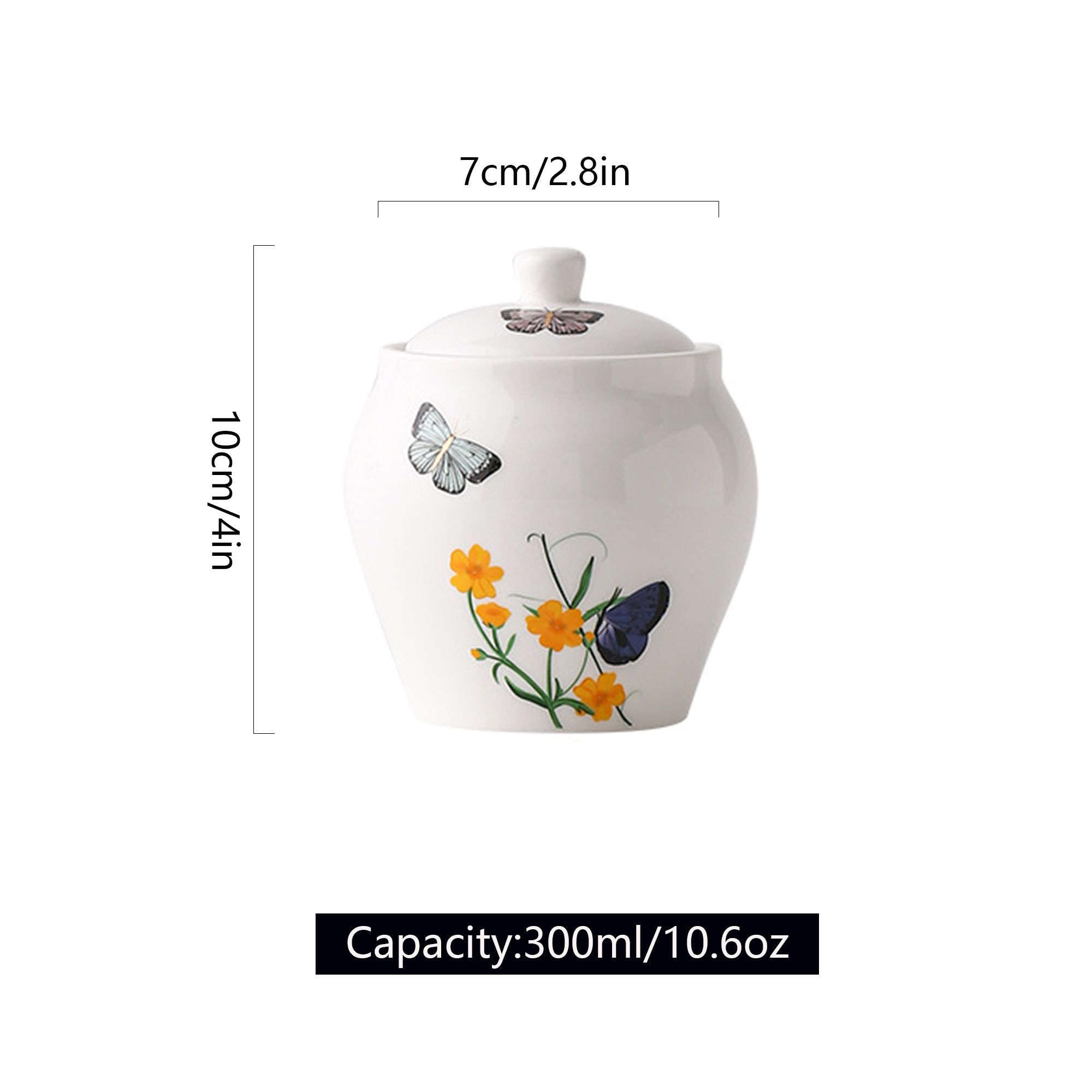 Sucrier, Pot à assaisonnement, sucrier en céramique avec Couvercle, sucrier en Porcelaine avec cuillère, Petite salière, Bocal de Rangement, pour café, restaura(Sucrier Bianco)