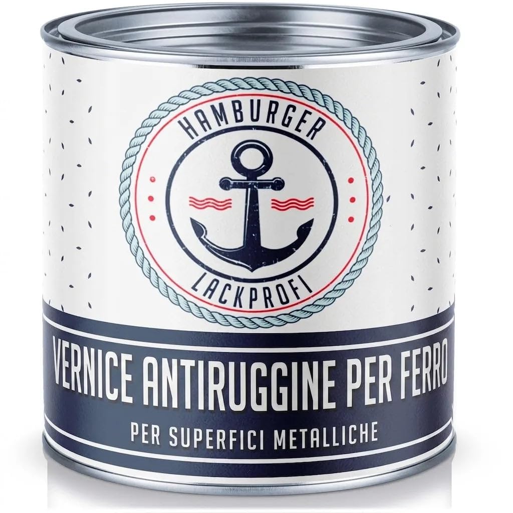 vernice antiruggine 3 in 1 satinato lilla blu RAL 4005 Viola vernice antiruggine 3 in 1 Primer, protezione dalla ruggine e finitura in un unico prodotto per ferro (10 L) Hamburger Lack-Profi