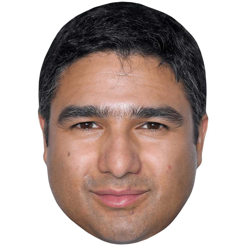 Nick Mohammed (Stubble) Celebrity Mask, Flat Card Face, Fancy Dress Mask