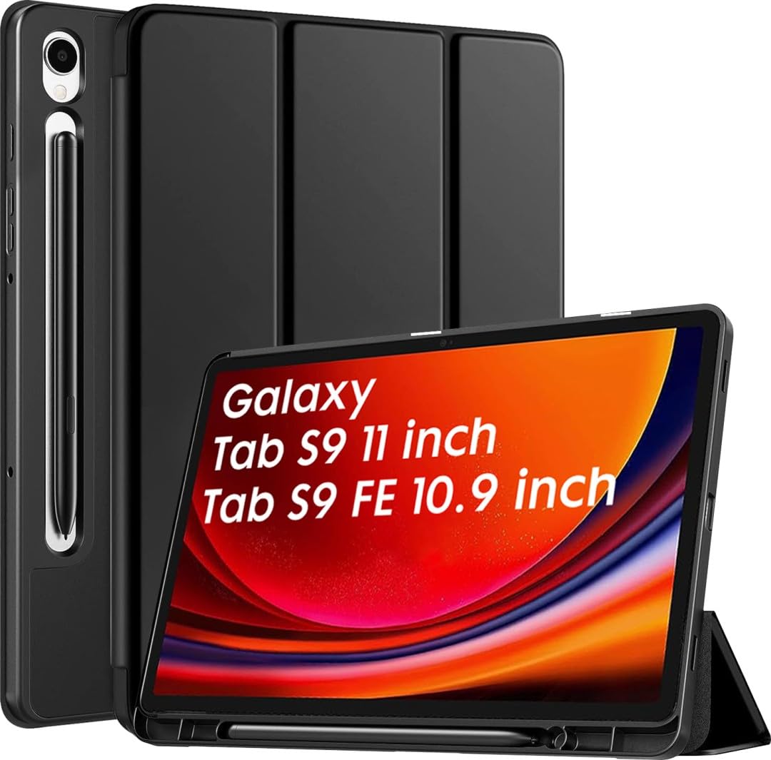 Shoppers Point Silicone Smart Pen Holder Cover for Samsung Galaxy Tab S9 / Tab S9 FE - Black (B0D2W4QJPX) Amazon Price History, Amazon Price Tracker
