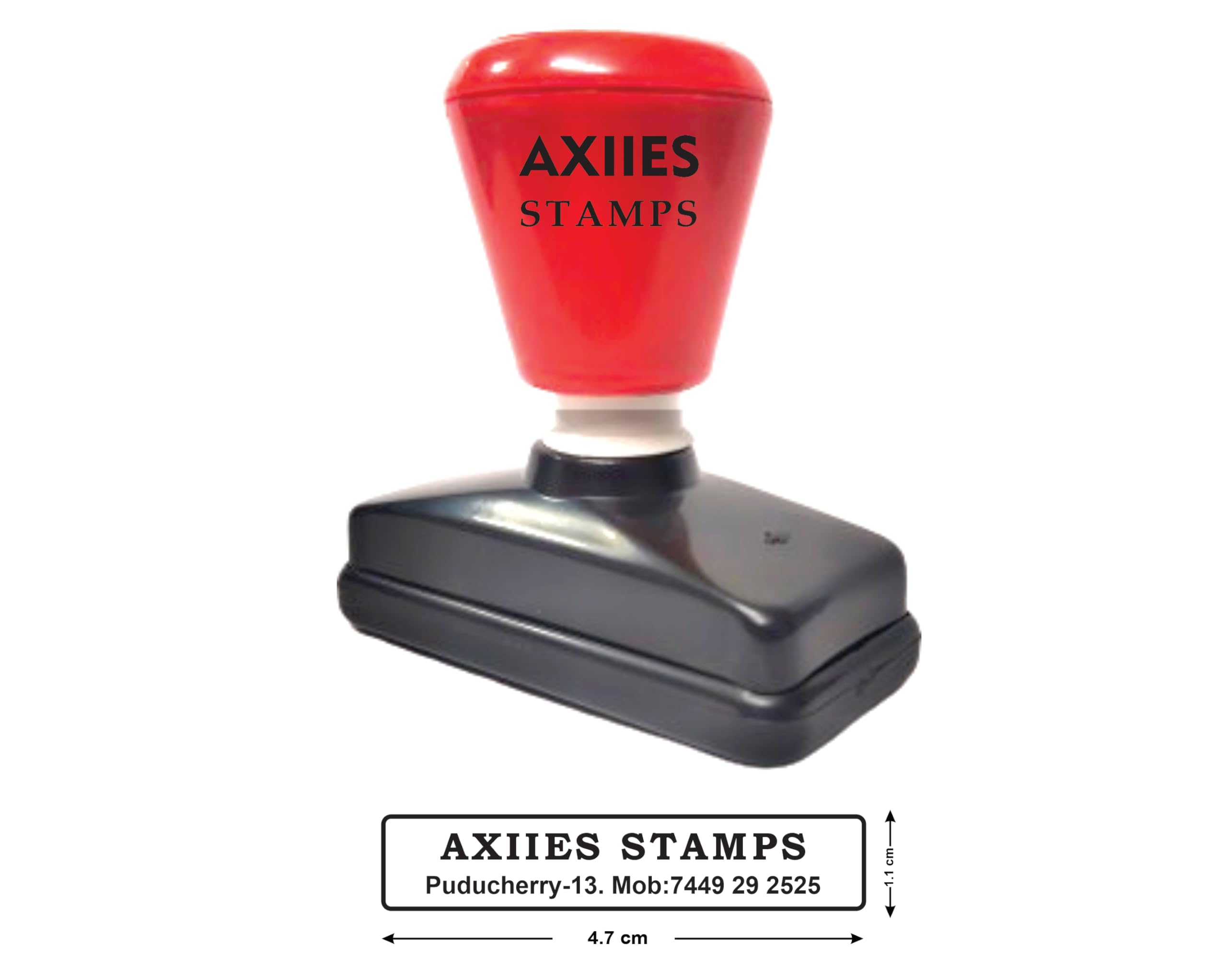 AXIIES Self Ink/Pre Ink Stamp Customized Address (2 Lines) Rubber Seal