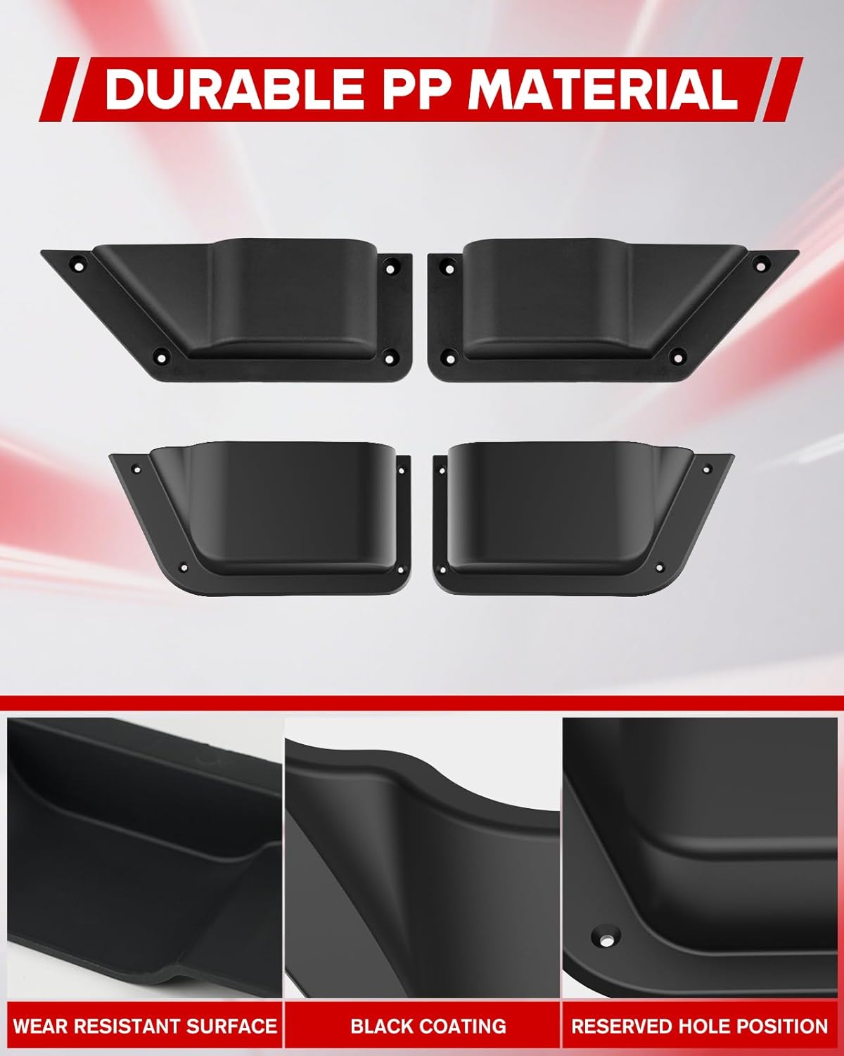 Front and Rear Door Storage Pockets for 2021-2025 Ford Bronco 4-Door Accessories, Side Organizer Box, Interior Storage Cup Holder, 4PCS