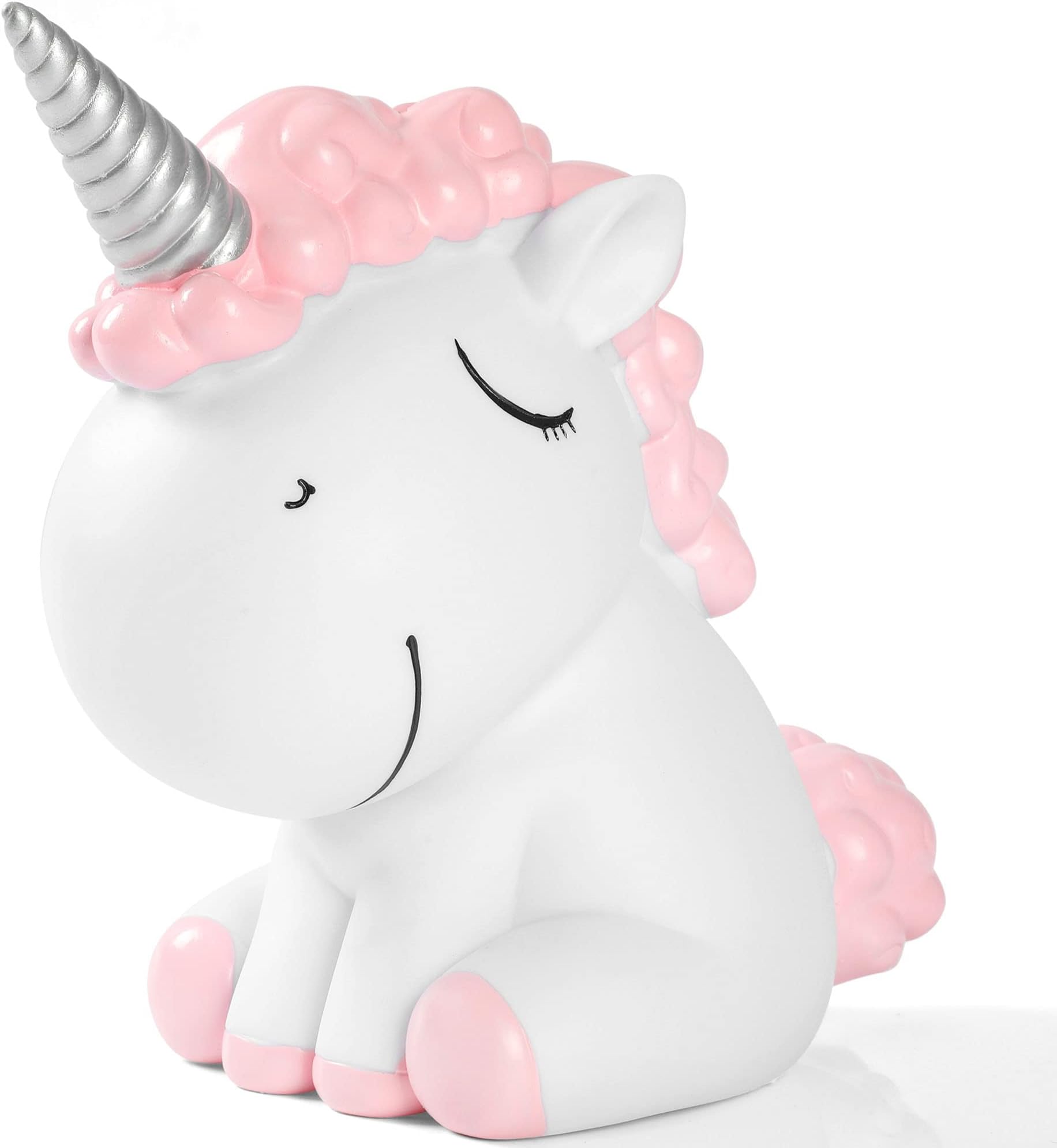 LANKINUnicorn Piggy Bank for Girls,Plastic Coin Bank,Unbreakable Money Bank with Mouth,Cute Pink Piggy Bank for Kids,First Money Box for Adults,Best Birthday Gifts Home Decoration