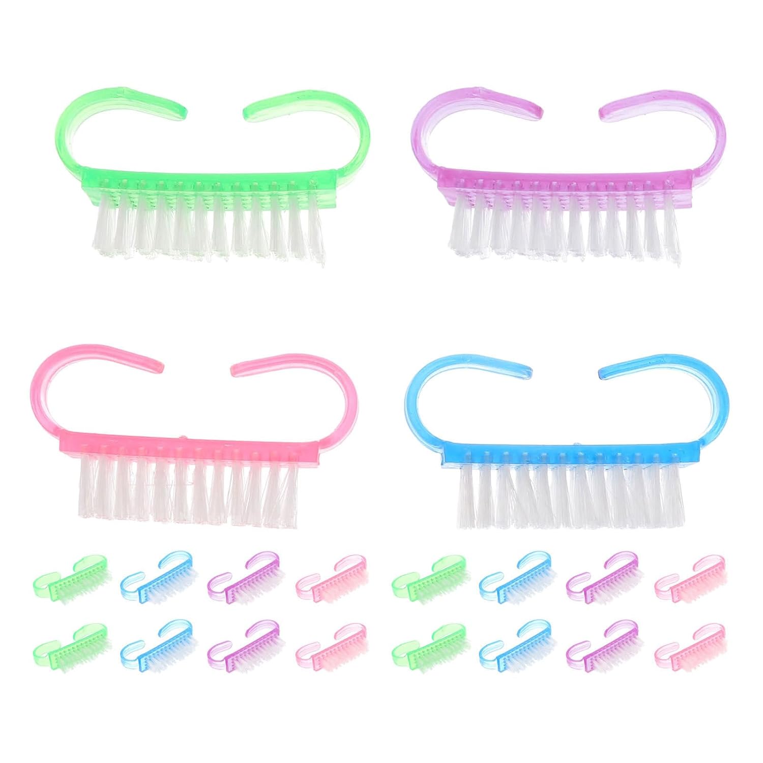 200pcs Mini Nail Dust Brush with Nylon Bristles for Manicure Prep
