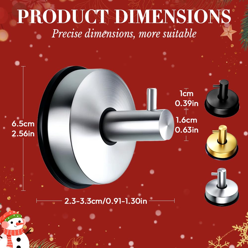 2PCS Suction Cup Hooks for Door Wreaths on Glass Suction Cup Hooks for Shower 2026 Hanging Towels for — view 3