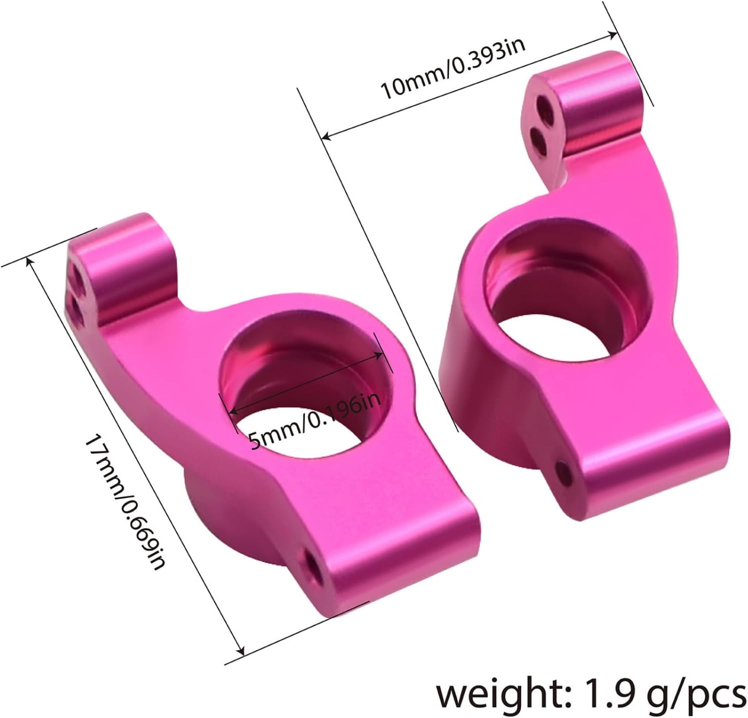 XBERSTAR RC Suspension Arm Kit for Losi Micro-B RC 2WD Buggy RTR RC Aluminum Alloy Front Rear Swing Arms Steering Cups C-Seats CVD Shaft Connecting Rods (Pink Suspension Arm Set 10 Pcs)