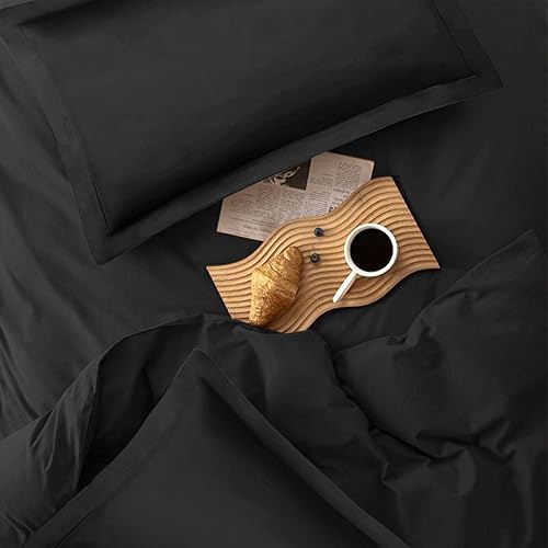 Miniatura 4 de ETDIFFE Juego de edredón negro tamaño Queen, juego de ropa de cama estética gótica moderna de 3 piezas, suave y ligero para todas las estaciones,