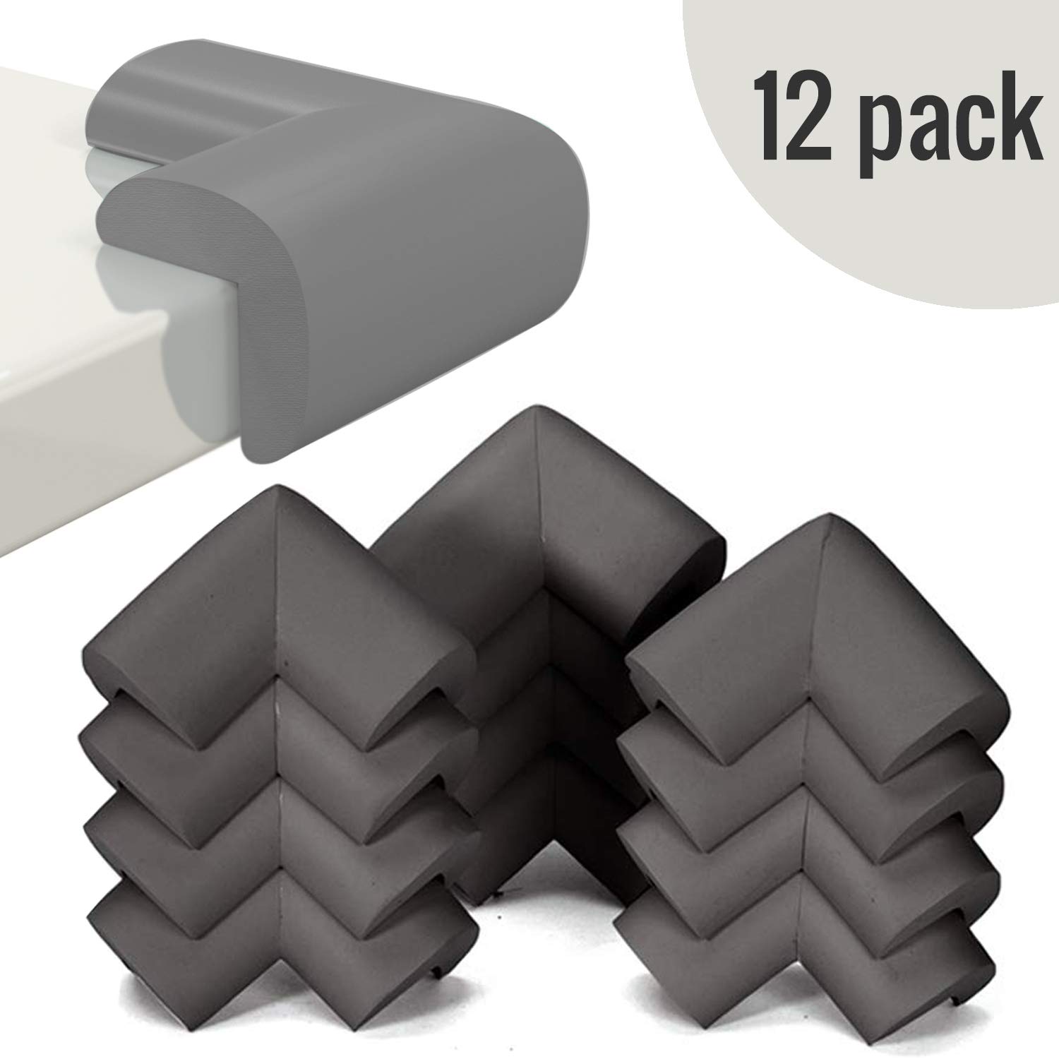 InnoBeta Extra Thick Corner Protectors for Kids, Baby Proofing Corners Protector, Keep Baby Child Safe, Protectors for Furniture Against Sharp Corners, with Strong Adhesive Tape (12 Packs)-Black