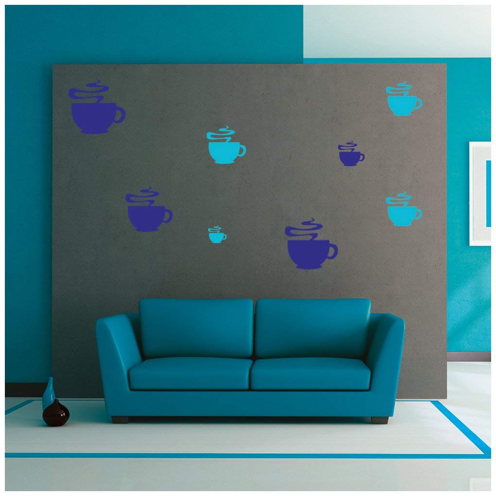 azutura Coffee Cup Food Drink Wall Sticker Pack Lemon Yellow