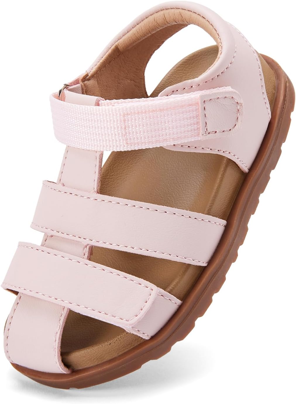 BMCiTYBM Toddler Boys Girls Sandals Open Toe Arch Support Slides Adjustable Straps Cork Footbed Slippers for Indoor Outdoor