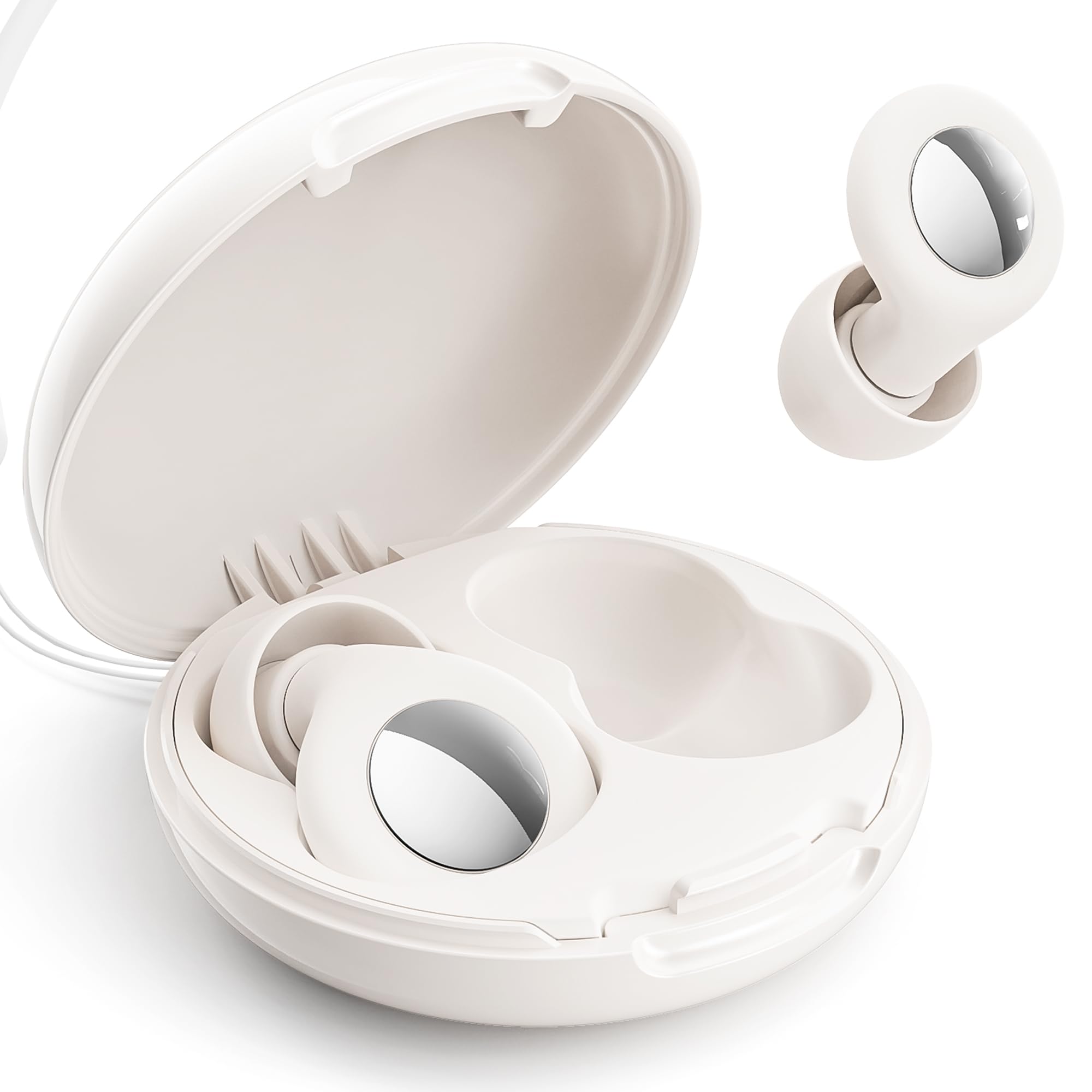KAUGIC Ear Plugs for Sleeping, Soft Reusable Hearing Protection Earplugs in Silicone, NRR 30 dB Noise Reduction for Noise Sensitivity, Concerts, Travel, Focus with Storage Case - Silver
