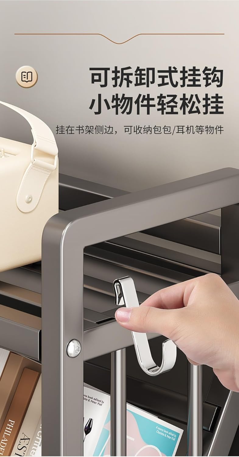 Apaeoflファイルラック ファイルワゴン 本棚 4段 A4サイズ スチール製 ファイル収納 書類収納 収納ラック キャスター付き